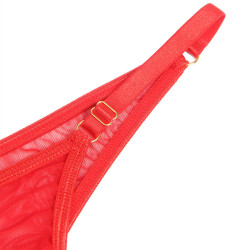 Subblime - 955526 Ensemble Soutien-Gorge Avec Chaînes Et Coeur En Maille Rouge L/Xl
